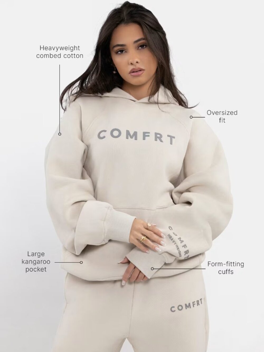 Comfrt Tranquil Hoodie in Cotton Oversized Unisex Size Small NWT